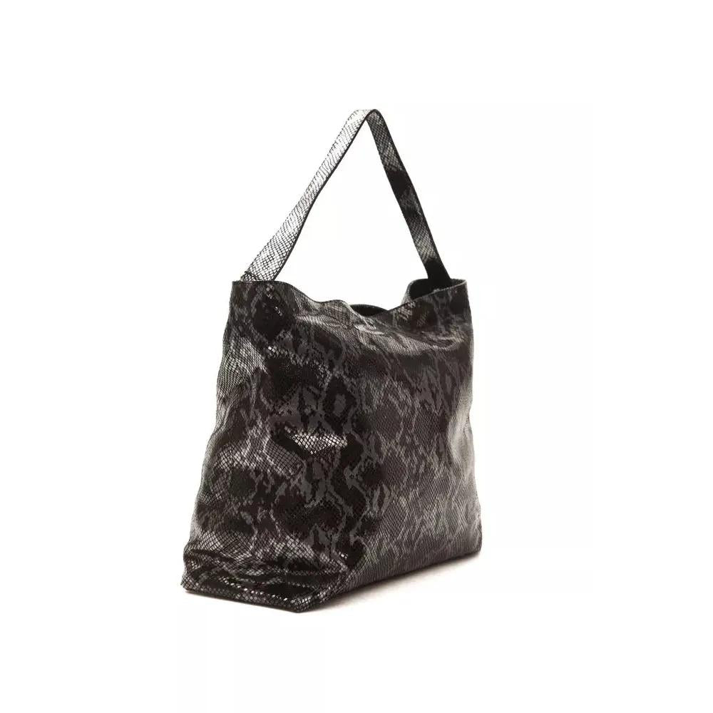 Pompei Donatella Gray Leather Women Shoulder Bag