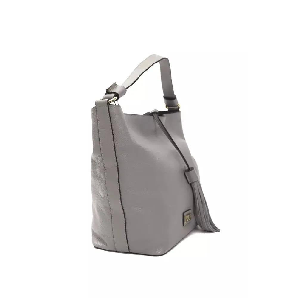 Pompei Donatella Gray Leather Women Shoulder Bag