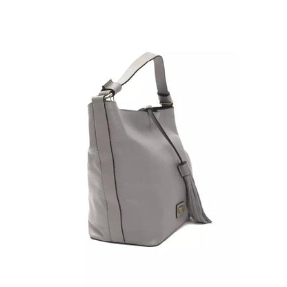Pompei Donatella Gray Leather Women Shoulder Bag