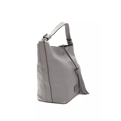 Pompei Donatella Gray Leather Women Shoulder Bag