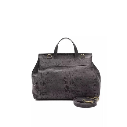 Pompei Donatella Gray Leather Women Shoulder Bag