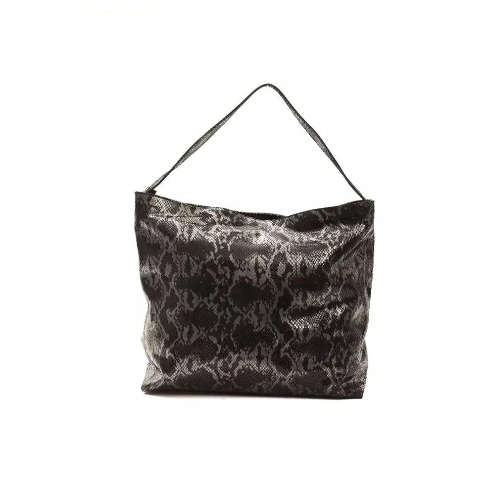 Pompei Donatella Gray Leather Women Shoulder Bag