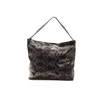 Pompei Donatella Gray Leather Women Shoulder Bag