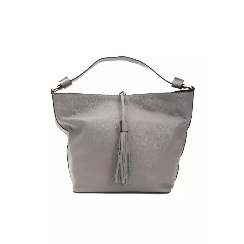 Pompei Donatella Gray Leather Women Shoulder Bag