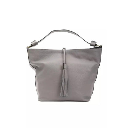 Pompei Donatella Gray Leather Women Shoulder Bag