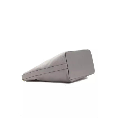 Pompei Donatella Gray Leather Women Shoulder Bag