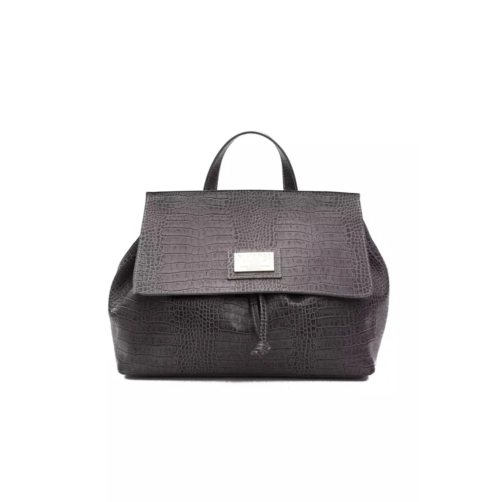 Pompei Donatella Gray Leather Women Shoulder Bag