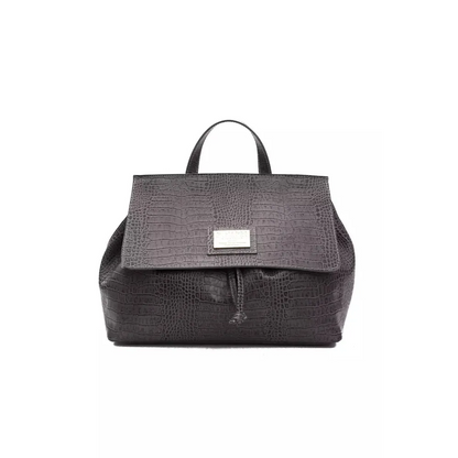 Pompei Donatella Gray Leather Women Shoulder Bag