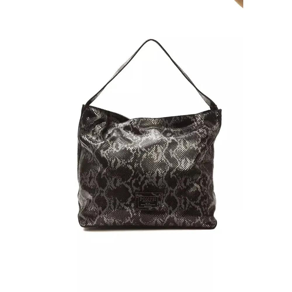 Pompei Donatella Gray Leather Women Shoulder Bag