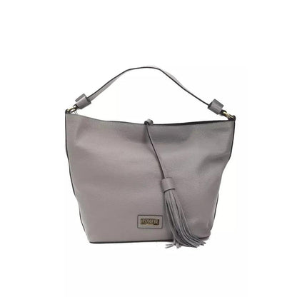 Pompei Donatella Gray Leather Women Shoulder Bag