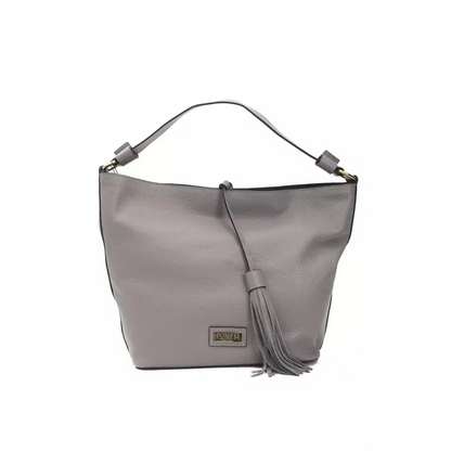 Pompei Donatella Gray Leather Women Shoulder Bag