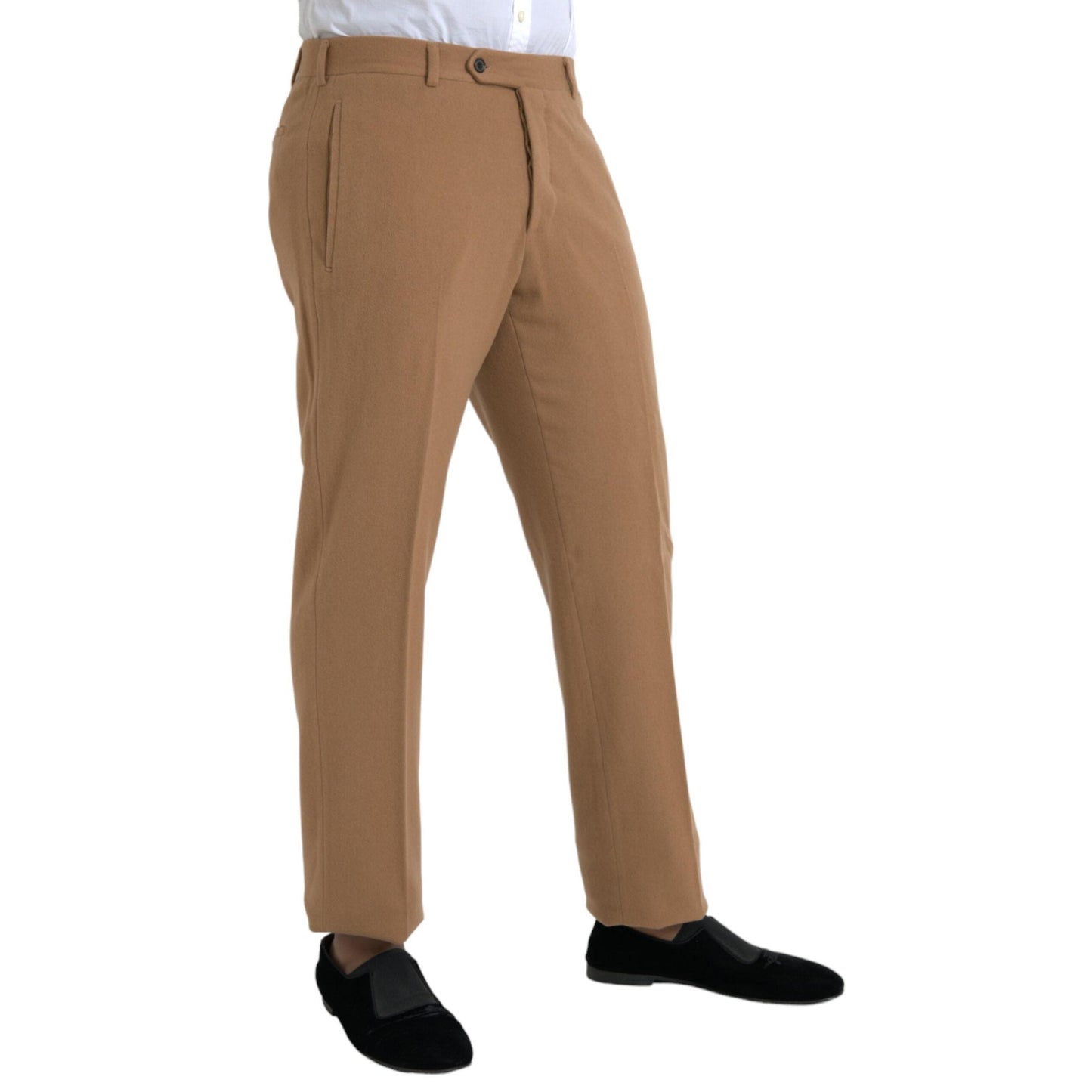 Prada Beige Cashmere Men Straight Fit Dress Pants