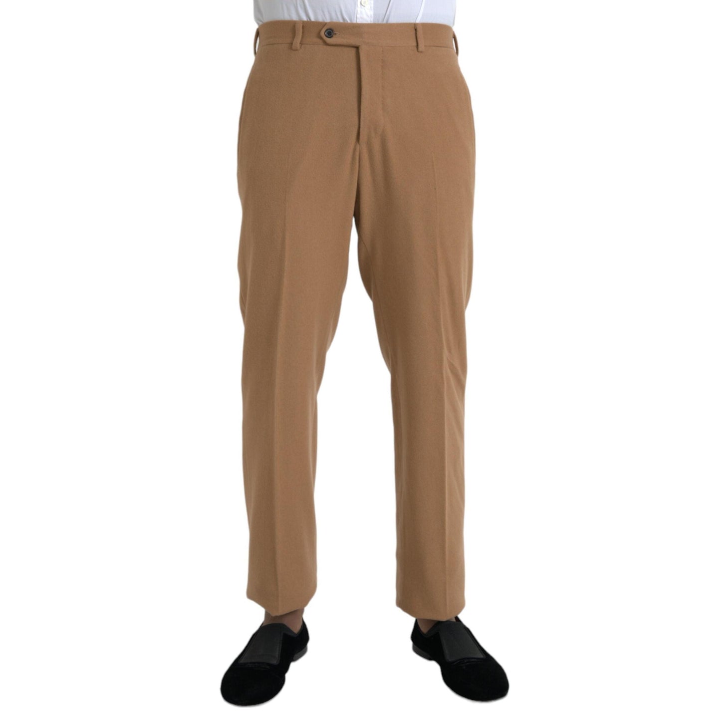 Prada Beige Cashmere Men Straight Fit Dress Pants
