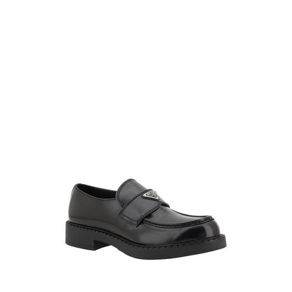 Prada Black Calf Leather Bos Taurus Platform Loafers