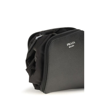 Prada Black Calf Leather Bos Taurus Shoulder Bag