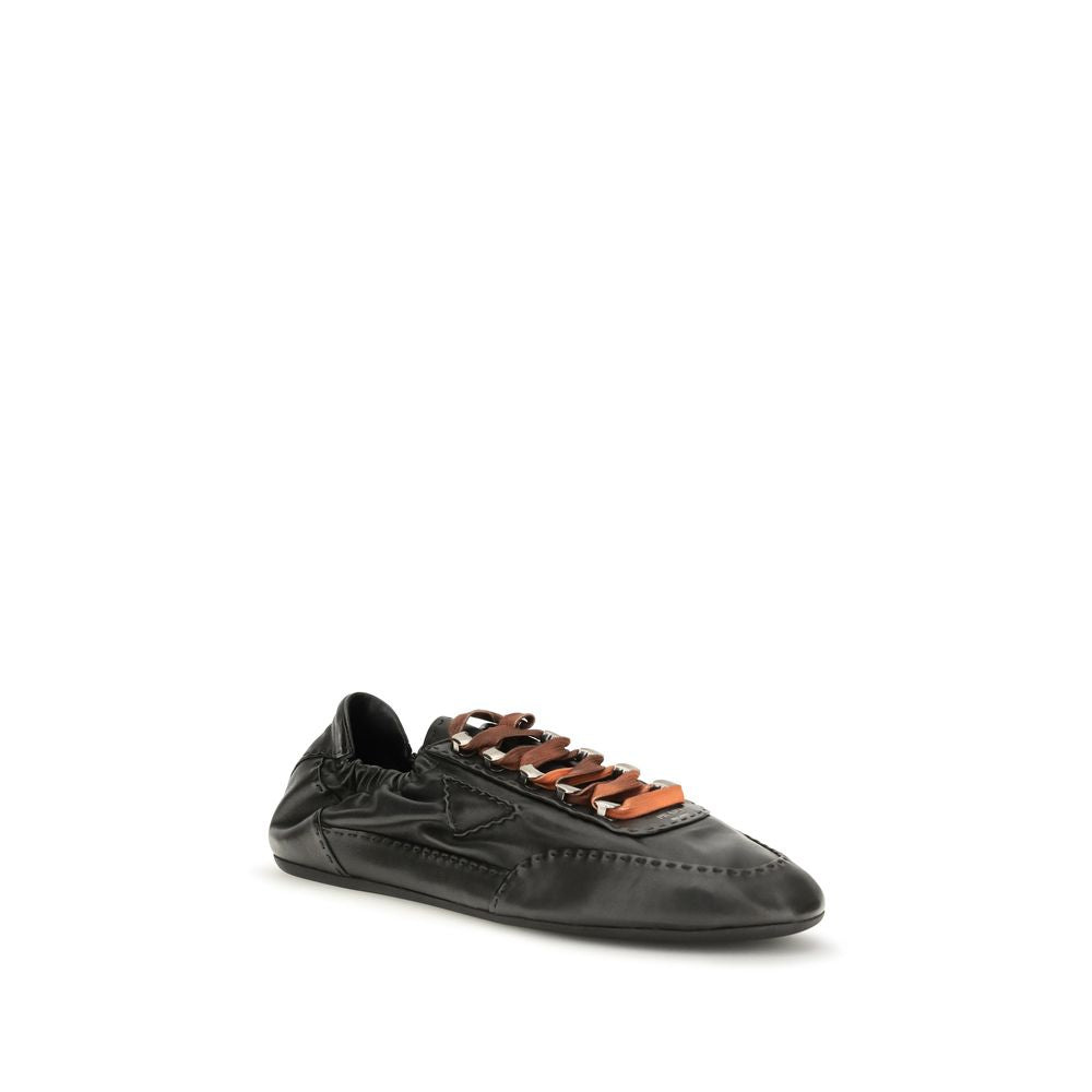 Prada Black Lamb Ovis Aries Aries Athletic Sneakers