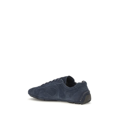 Prada Blue Calf Leather Bos Taurus Athletic Sneakers
