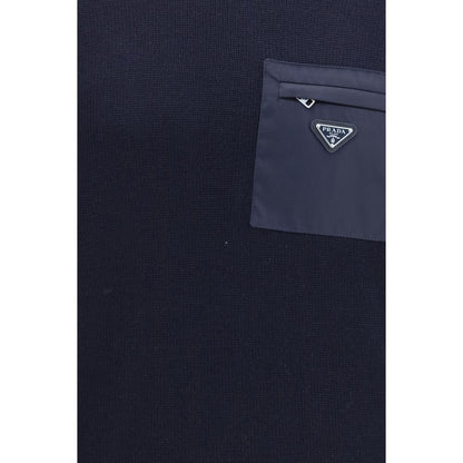 Prada Blue Wool Oves Aries Sweatshirt