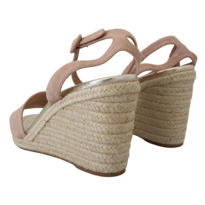 Prada Pink Suede Leather Ankle Strap Sandals