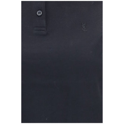 Saint Laurent Black Recycled Cotton Polo Shirt