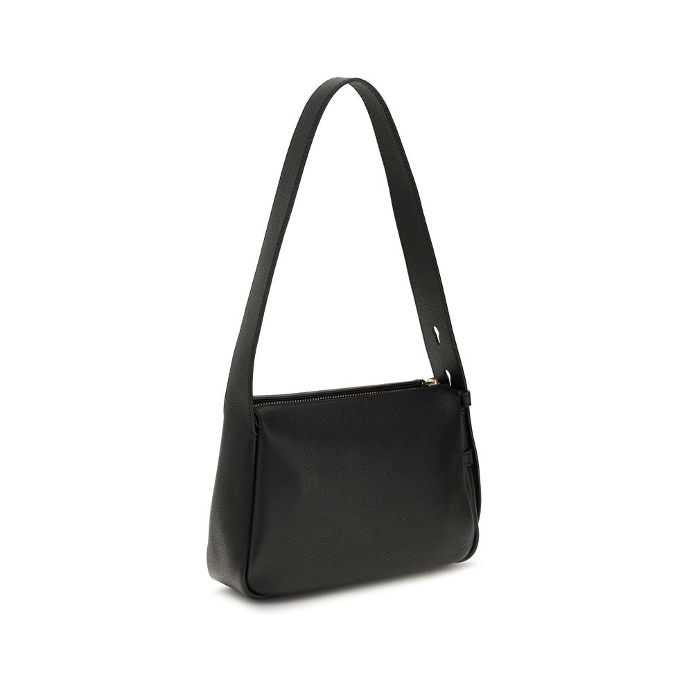 Tory Burch Black Calf Leather Bos Taurus Shoulder Bag