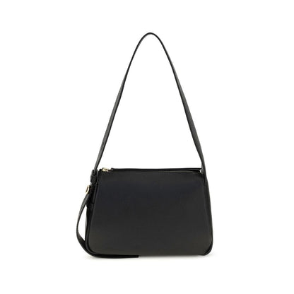 Tory Burch Black Calf Leather Bos Taurus Shoulder Bag
