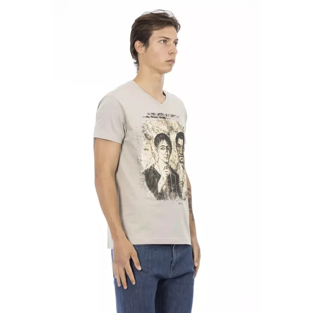 Trussardi Action Beige Cotton Men T-Shirt