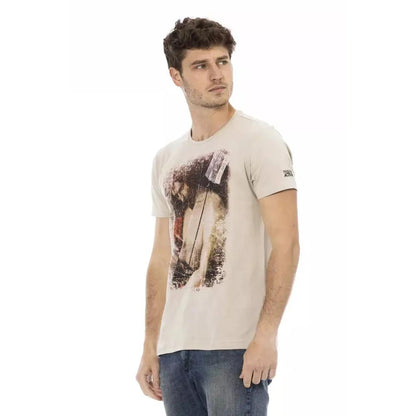 Trussardi Action Beige Cotton Men T-Shirt