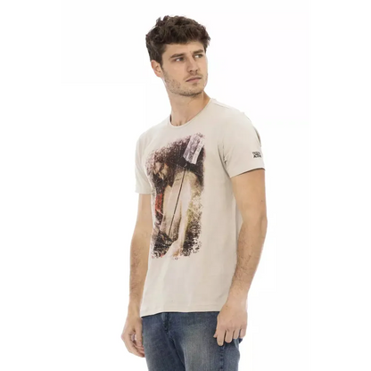 Trussardi Action Beige Cotton Men T-Shirt