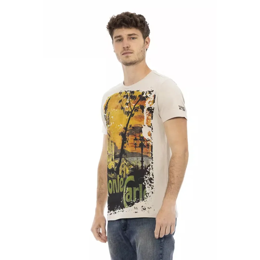 Trussardi Action Beige Cotton Men T-Shirt