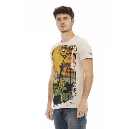 Trussardi Action Beige Cotton Men T-Shirt