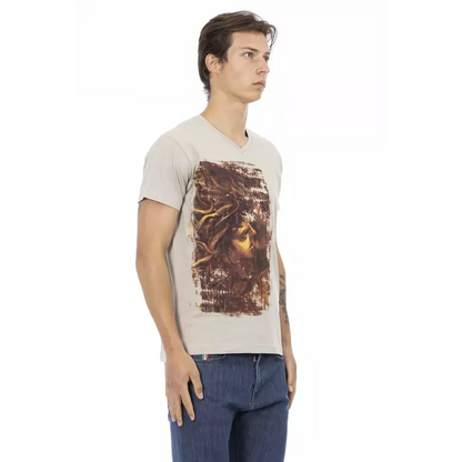 Trussardi Action Beige Cotton Men T-Shirt