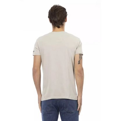 Trussardi Action Beige Cotton Men T-Shirt