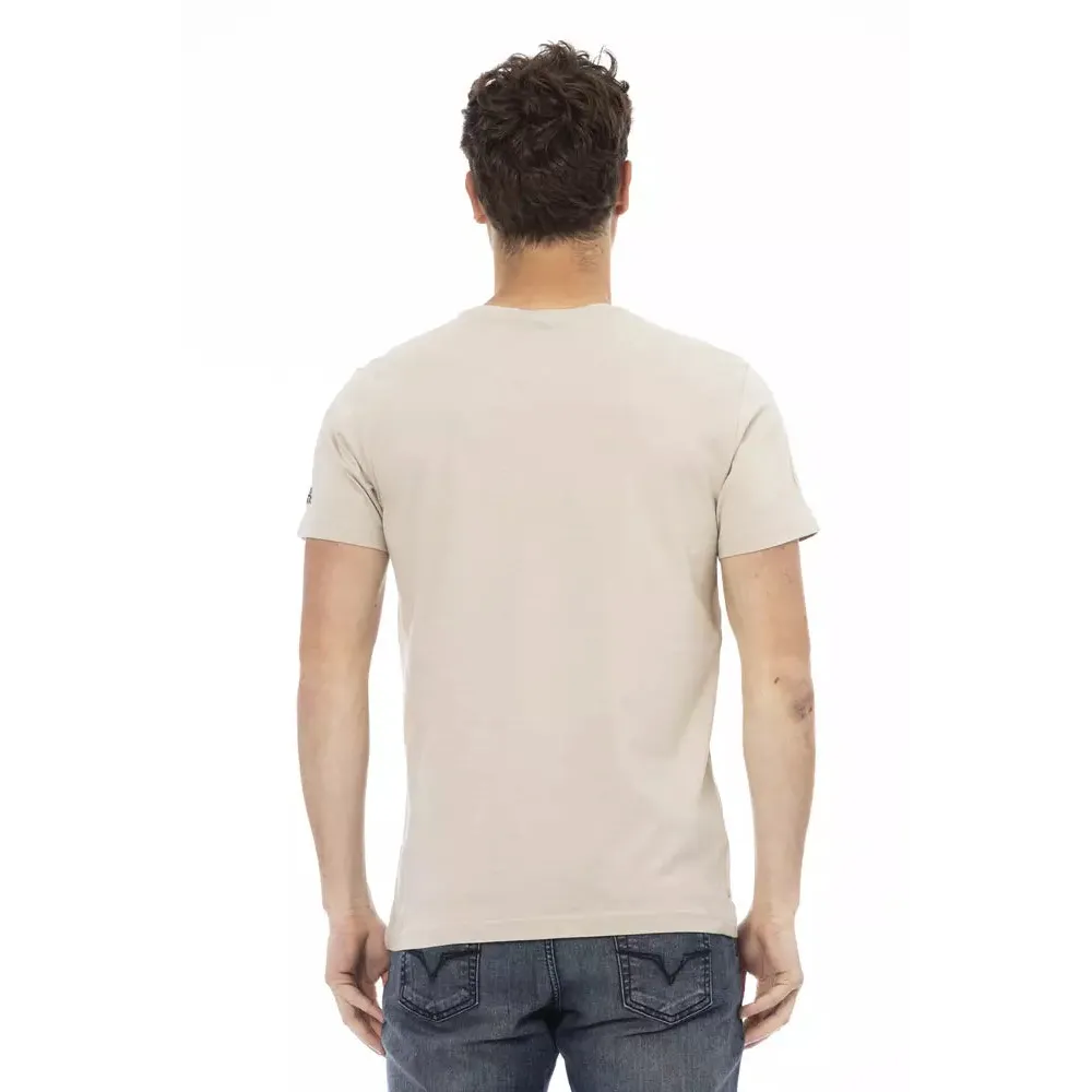 Trussardi Action Beige Cotton Men T-Shirt