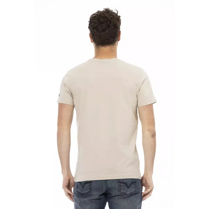 Trussardi Action Beige Cotton Men T-Shirt