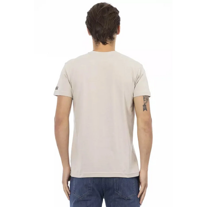 Trussardi Action Beige Cotton Men T-Shirt