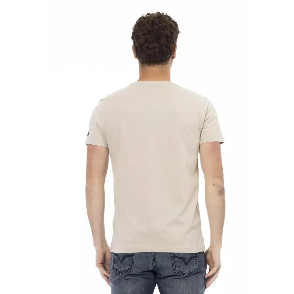 Trussardi Action Beige Cotton Men T-Shirt