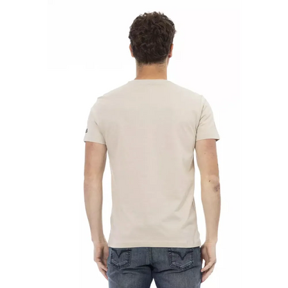 Trussardi Action Beige Cotton Men T-Shirt