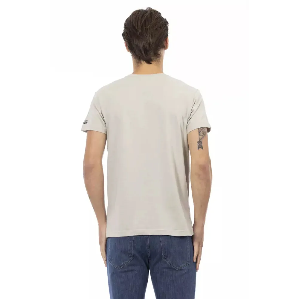 Trussardi Action Beige Cotton Men T-Shirt
