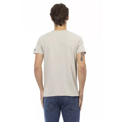 Trussardi Action Beige Cotton Men T-Shirt