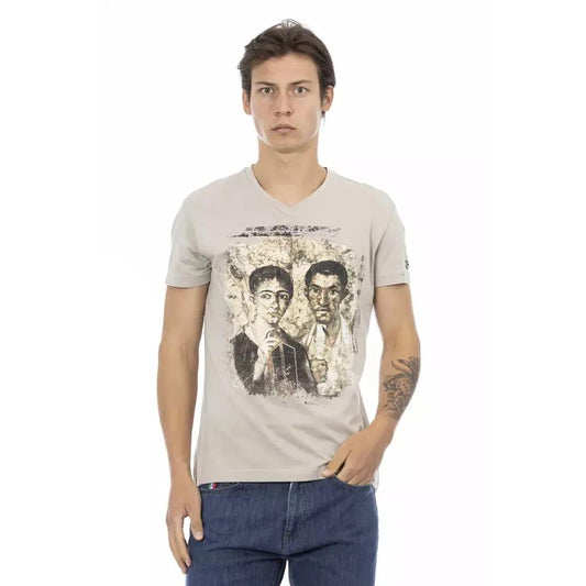 Trussardi Action Beige Cotton Men T-Shirt