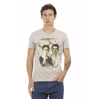 Trussardi Action Beige Cotton Men T-Shirt