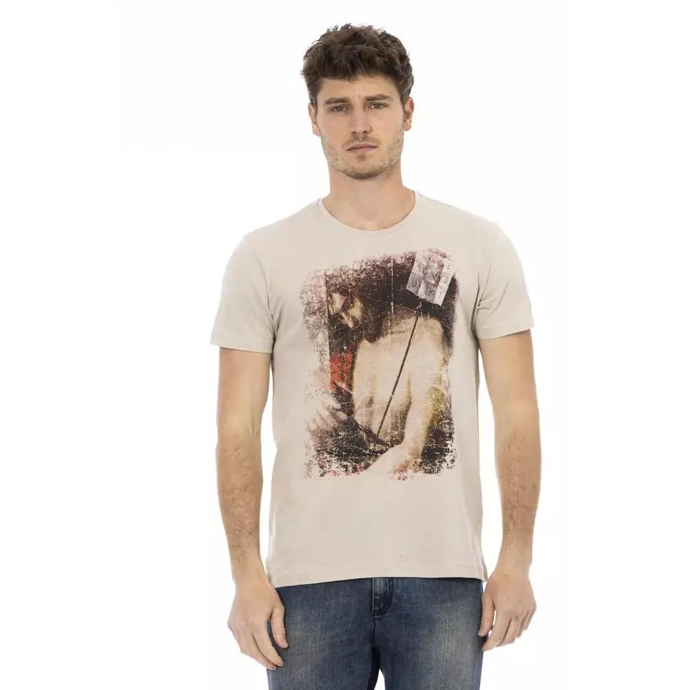 Trussardi Action Beige Cotton Men T-Shirt