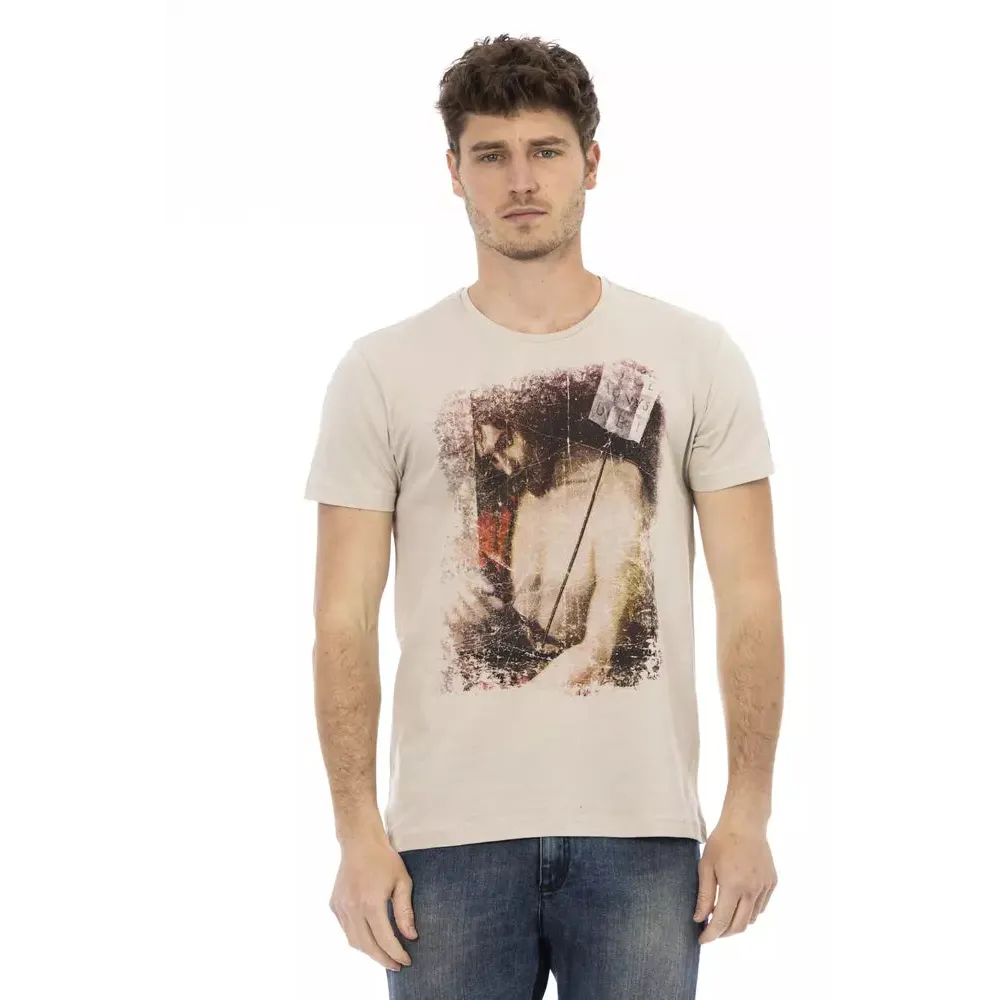 Trussardi Action Beige Cotton Men T-Shirt