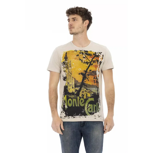 Trussardi Action Beige Cotton Men T-Shirt