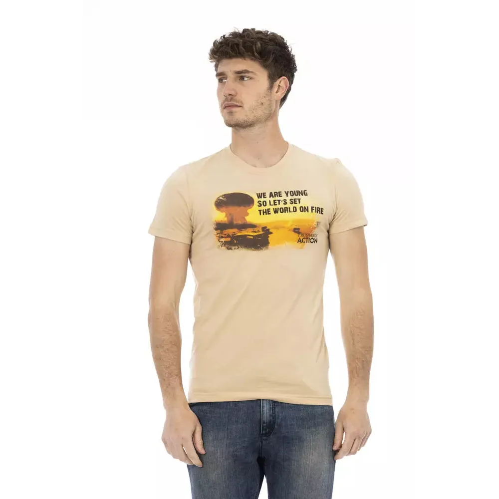 Trussardi Action Beige Cotton Men's T-Shirt