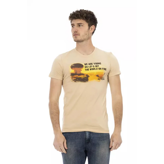 Trussardi Action Beige Cotton Men's T-Shirt