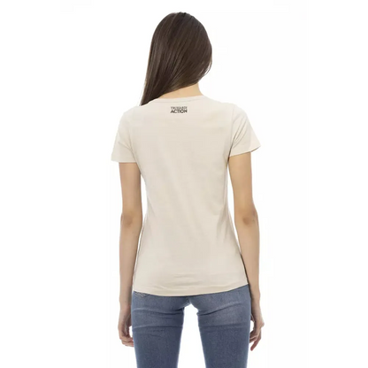 Trussardi Action Beige Cotton Women T-Shirt