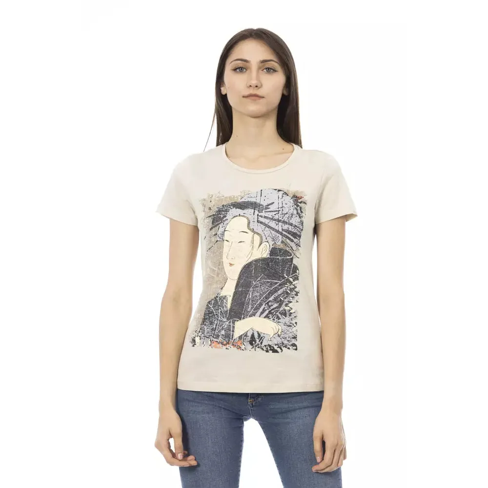 Trussardi Action Beige Cotton Women T-Shirt