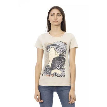 Trussardi Action Beige Cotton Women T-Shirt